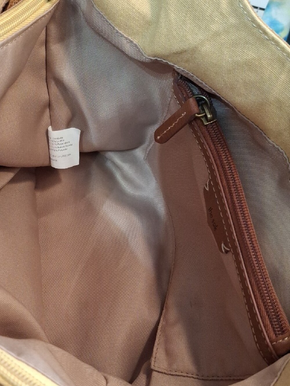 The Sak HUNTLEY Leather Hobo with Tassel Accent in Color Natural - Picture 11 of 13